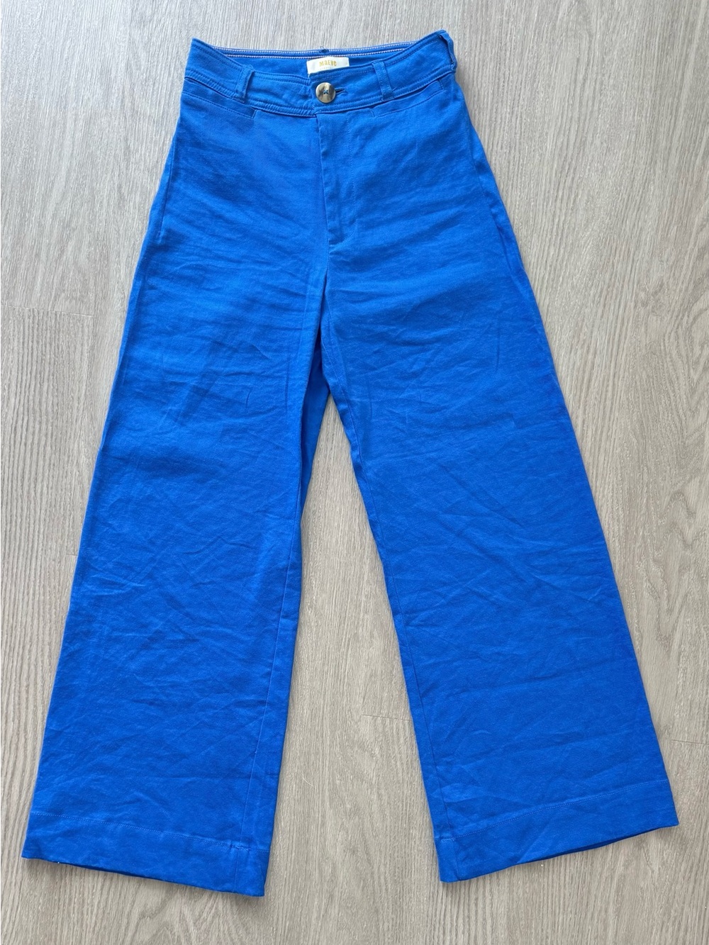 Anthropologie Maeve Ettie High Rise Crop Wide Leg Pants Linen Edition Size 24